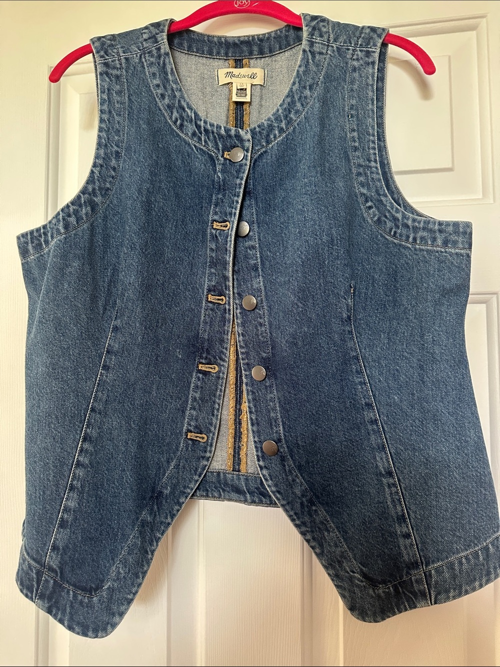 Madewell Blue Denim Button-Front Vest